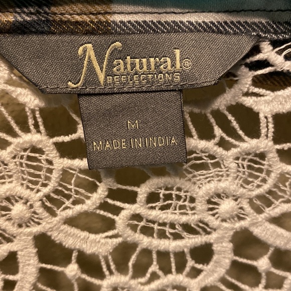NWOT Flannel Lace Cardigan - Picture 3 of 9